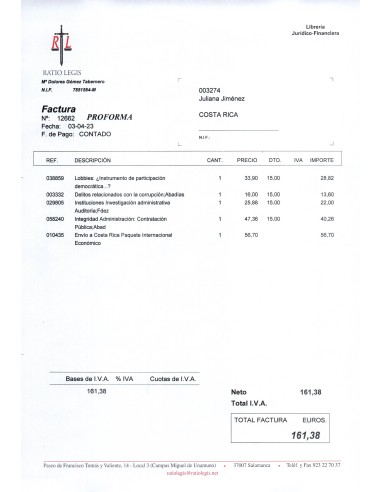 FACTURA PROFORMA 12662